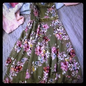 Olive green summer dress